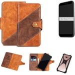 Mobile Phone Sleeve for Shift 6mq Wallet Case Cover Smarthphone Braun 