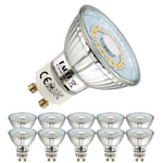 EACLL GU10 LED Bulb Warm White 5W Equivalent 50W Halogen, 10-Pack, 425 Lumens 2700K, AC 230V No Flicker Spotlight, Wide Beam Angle 120° Spot, Non-Dimmable Reflector Lamp