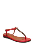 Billi Bi Shoes 8623 Summer Flat Sandals Röd [Color: RED LIPSTICK NAPPA/ GOLD 772 ][Sex: Women ][Sizes: 36,37,38 ]