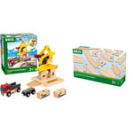 BRIO World Freight Goods Station for Kids Age 3 Years Up - Compatible With All BRIO Railway Train Sets and Accessories & World Expansion Pack - Intermediate Wooden Train Track for Kids Age 3 Years Up