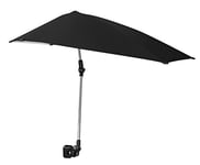 Sport-Brella Versa-Brella, parasol ajustable, pince réglable, pivotant à 360 degrés dans 4 directions et doublure UPF 50+, léger et facile à installer, noir