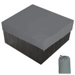 Waterproof SPA Cover Outdoor Square Hot Tub Covers Bath Pool Protective Cover Anti-UV Dust-proof with a Storage Bag 7 Sizes Choose,Gray,231x231x30cm