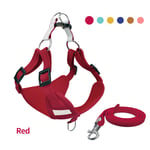 PETVE Non-Traction Dog Harness, Breathable And Adjustable Comfort, Including Free Lead, Suitable for Small And Medium-Sized Large Dogs, Best for Walking Training,D,L