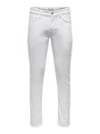Only & Sons Loom Slim One White 6529 Cro Jeans 34