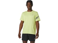 ASICS Men's ICON SS TOP T-Shirt, Glow Yellow/Performance Black, XL