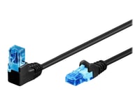 Goobay - Patch-Kabel - Rj-45 (Hane) Vinklad Till Rj-45 (Hane) Rak - 2 M - 5.9 Mm - Utp - Cat 6A - Halogenfri, Rund, Tvinnad - Svart