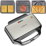 3-in-1 Sandwich Toaster Waffle Maker Grill Toastie Panini Press Griddle 900 W