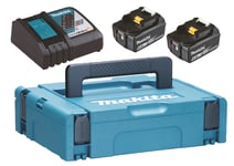Makita Batteri & laddare 18V 2st 6 Ah BL1860B + laddare DC18RC i i MAKPAC