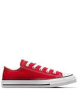 Converse Kids Unisex OX Trainer - Red, Red, Size 1.5 Older