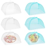 Tonsooze Pop-Up Mesh Food Covers Tent, Mesh Screen Food Covers Umbrella Tent, Reusable and Collapsible Food Cover Net Keep Out Outdoor Flies, Bugs, Mosquitos, Picnics, BBQ, 6Pack (16.5 Inch)