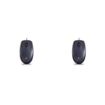 Logitech M90 Wired USB Mouse, 1000 DPI Optical Tracking, Ambidextrous PC/Mac/Laptop - Black, One size, (910-001793) (Pack of 2)