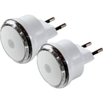 LED nattlampa 2 st m/skymningsrelä vitt ljus 230v max 0,8w