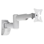 ProperAV Swing Arm TV Wall Bracket 13" 19" 22" 23" 24" 28" Tilt 20° VESA Max 100x100 Dual Pivot White