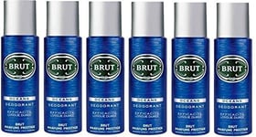 Brut Oceans Deodorant Body Spray for Men (6 x 200ml) Long-Lasting Freshness