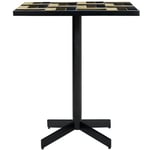 Geometric Cafe table / Sidobord, Brun/Blå