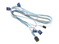 Supermicro - SATA/SAS-kabel - med sidebånd - SAS 12Gbit/s - 4 x Mini SAS HD (SFF-8643) (hann) til SATA, sidebånd (hunn) rettvinklet - 75 cm