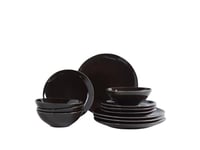Broste Copenhagen Service de table Nordic « midi » pour 4 personnes en faïence de couleur charbon