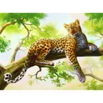 (30x40cm)DIY 5D Cheetah Diamond Painting Kits för vuxna, Ro