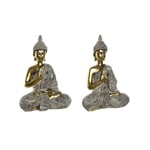 Dekorativ figur Home ESPRIT Beige Gylden Buddha Orientalsk 21 x 11,5 x 28 cm (2 enheder)