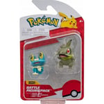 Coffret 2 Figurines Pokemon Grenousse et Coupenotte Figurine De Combat Bleu et Vert Set Jouet Garcon