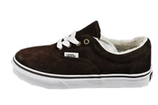 VANS ERA BOYS BROWN SUEDE FLEECE TRAINERS SHOES SIZE UK 2 EUR 33 VN-0KWP1CV NEW