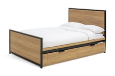 Storage Habitat Loft Living Double Wooden Bed Frame - Oak Effect