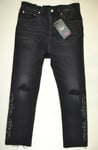 NEW LEVIS 501 ~Black canyon~ JEANS W30 size uk 12 wedgie women ladies 36200-0070
