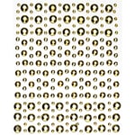 Rhinestone stickers mässingsmetallic – 450 nitformade pärlstickers. Ø3, 4, 5, 7 mm