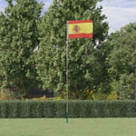 Spaniens flagga och flaggstång 5,55 m aluminium
