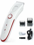 Mens Hair Clippers, Cordless Rechargeable Mens Hair Trimmer & Grooming Kit White