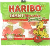 Haribo Giant Strawbs Gone Mini 100 x 16g Mini Bags Vegetarian Strawberry Sweets