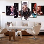 TXCY 5 Canvas Picture Wall Art Printed Canvas Poster 5 Piece Game 3 Wild Hunt Role PaintingHome Decor Pictures Frameswork