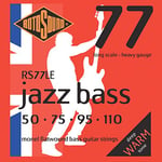 Rotosound Jazz Bass Jeu de cordes pour basse Monel Filet plat Tirant heavy (50 75 95 110)