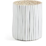 KAVE HOME Kave Home - Table d'appoint Filip blanche ronde Ø 35 cm en bois massif teck Blanc