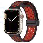 Silikonarmband Sport Apple Watch Ultra 2 49mm Svart/Röd
