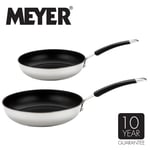 Meyer Induction 2 Piece Frying Pan Set Black/Silver