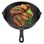 Cast Iron Cooking Frying Pan Food Meals Gas Induction Cooker Cooking Pot UK