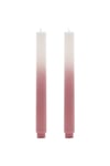 Set of 2 Ombre Dinner Candles - Pink/White