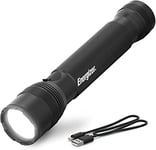 Energizer T1000 LED Tactical Torch, 1000+ High Lumens, Heavy Duty Water Resistant Flashlight for Emergency, Survival Kit, Camping Gear, USB Rechargeable, PMHT28A, Black Tacr-1000