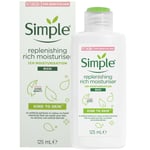 Simple Replenishing RICH Moisturiser 125ml Pro-Vitamin B5 & E Kind To Skin
