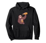 Sloth throwing back the beers to no end Pullover Hoodie