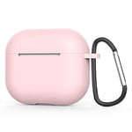 Compatible with Apple AirPod 3rd Generation 2021 Case Cover, Silicone Protective Accessory Skin with Keychain, Front LED Visible - Pink