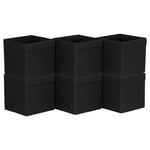 Household Essentials 86-1 Lot de 6 bacs de rangement pliables en tissu avec poignée à rabat Noir