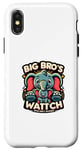 Coque pour iPhone X/XS Big Bro's Watch Funny Sibling Cartoon Style Elephants S12