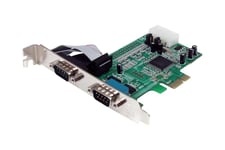 StarTech.com Native PCI express RS232 seriell-kortadapter med 2 portar och 16550 UART - seriell adapter - PCIe - RS-232 x 2