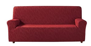 Zebra Textil Alexia - Housse de Canapé Elastique , Taille 2 Places (de 180 à 210 cm), Couleur Rouge