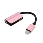 For Iphone 8 7 Plus S R Au Adapter Charge Cable (headphone Pink Double Lightning