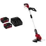 Einhell Power X-Change 18V, 3.0Ah Lithium-Ion Battery Starter Kit with Spare Battery & Power X-Change 18V Cordless Strimmer - 24cm Cutting Width, Cordless Grass Trimmer and Lawn Edger