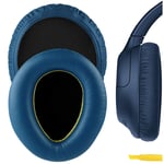 Geekria QuickFit Protein Leather Replacement Ear Pads for Sony WH-CH700N, WH-CH710N, Headphones Ear Cushions, Headset Earpads, Ear Cups Repair Parts (Blue)