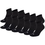 Puma Men's Quarter Pack of 6 Sports Socks, Black, 6-8 UK (39-42 EU)
